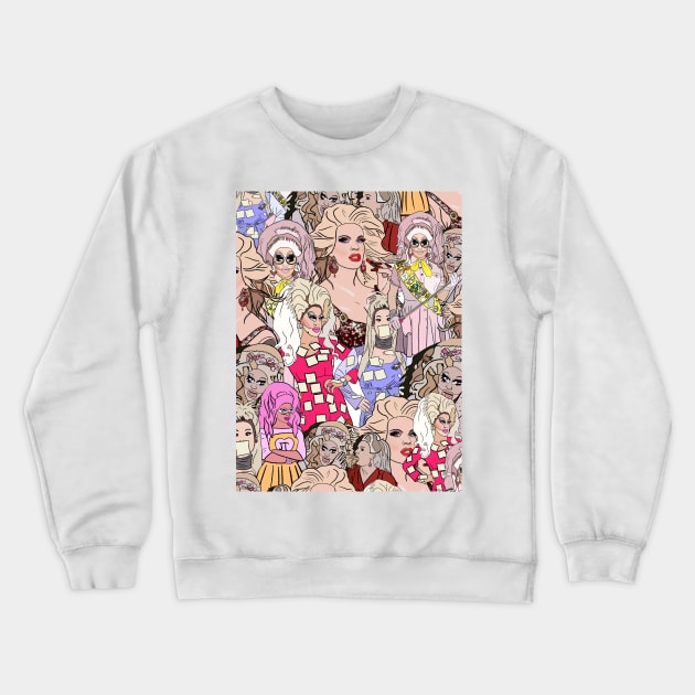 Katya and trixie pattern Crewneck Sweatshirt by SturgesC